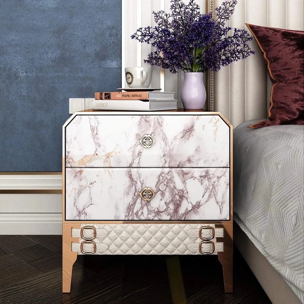Livelynine Rose Marble Contact Paper Peel Self Adhesive Wallpaper 15.8” X 78.8”